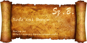 Szécsi Bence névjegykártya