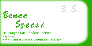 bence szecsi business card